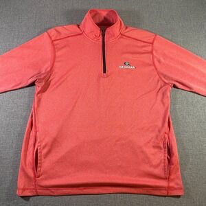 Georgia Bulldogs Champion 1/4 Zip Pullover Mens Small Red Lightweight Stretch